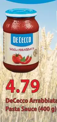 Fortinos DECECCO ARRABBIATA PASTA SAUCE offer