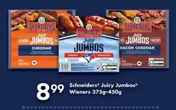 Fortinos SCHNEIDERS JUICY JUMBOS WIENERS, 375G-450G offer
