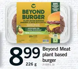 Fortinos BEYOND MEAT PLANT BASED BURGER offer