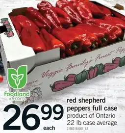 Fortinos RED SHEPHERD PEPPERS FULL CASE, 22 LB CASE AVERAGE offer