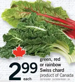 Fortinos GREED, RED OR RAINBOW SWISS CHARD offer