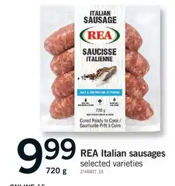 Fortinos REA ITALIAN SAUSAGES offer