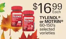 Fortinos TYLENOL OR MOTRIN , 60-150'S offer