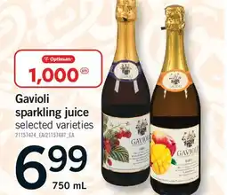 Fortinos GAVIOLI SPARKLING JUICE offer