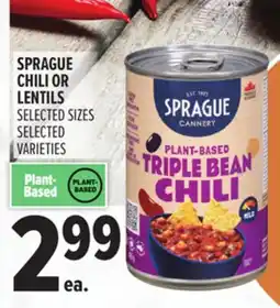 Metro SPRAGUE CHILI OR LENTILS offer