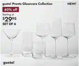 Linen Chest gusto! Pronto Glassware Collection offer