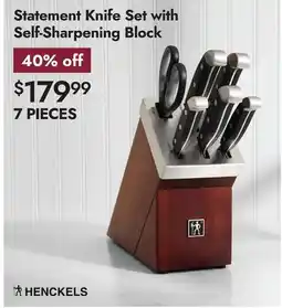 Linen Chest Statement Knife Set with Self-Sharpening Block offer