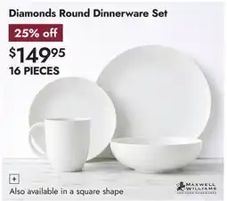 Linen Chest Diamonds Round Dinnerware Set offer