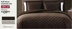 Linen Chest Puff Velvet Comforter Set offer