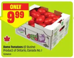 FreshCo Roma Tomatoes 1/2 Bushel Product of Ontario, Canada No. 1 offer