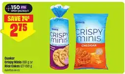 FreshCo Quaker Crispy Minis 100 g or Rice Cakes offer