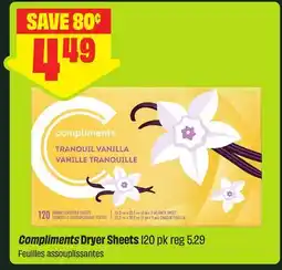 FreshCo Compliments Dryer Sheets l20 pk offer