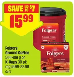 FreshCo Folgers Ground Coffee 544-816 g or K-Cups 30 pk offer