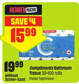 FreshCo Compliments Bathroom Tissue, 30=100 rolls offer