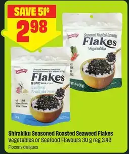 FreshCo Shirakiku Seasoned Roasted Seaweed Flakes Vegetables or Seafood Flavours offer