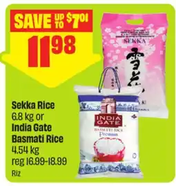 FreshCo Sekka Rice 6.8 kg or India Gate Basmati Rice 4.54 kg offer