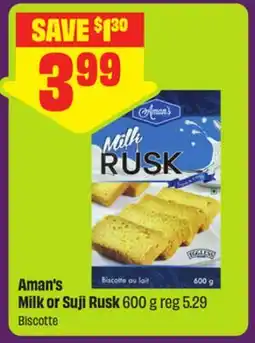FreshCo Aman's Milk or Suji Rusk offer
