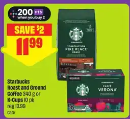 FreshCo Starbucks Roast and Ground Coffee 340 g or K-Cups offer