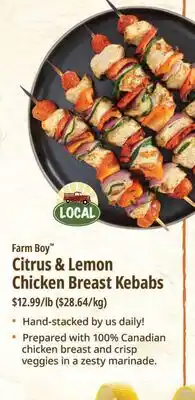 Farm Boy Farm Boy Citrus & Lemon Chicken Breast Kebabs offer