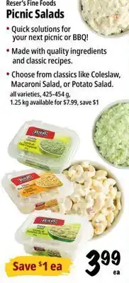 Farm Boy Reser's Fine Foods Picnic Salads offer