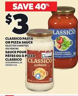 Independent Grocer CLASSICO PASTA OR PIZZA SAUCE, 410/600 ML offer