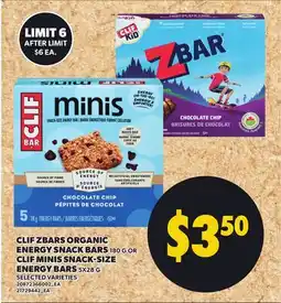 Independent Grocer CLIF ZBARS ORGANIC ENERGY SNACK BARS, 160 G OR CLIF MINIS SNACK-SIZE ENERGY BARS offer