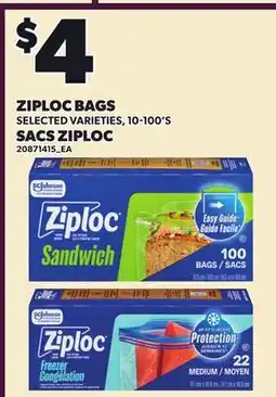 Independent Grocer ZIPLOC BAGS, 10-100'S offer