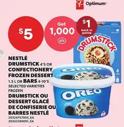 Independent Grocer NESTLÉ DRUMSTICK 4'S OR CONFECTIONERY FROZEN DESSERT 1.5 L OR BARS 4-10'S offer