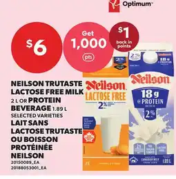 Independent Grocer NEILSON TRUTASTE LACTOSE FREE MILK 2 L OR PROTEIN BEVERAGE 1.89 L offer