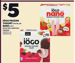 Independent Grocer IÖGO FROZEN YOGURT, 946 ML OR BARS, 4/8'S offer