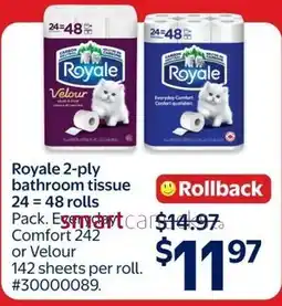 Walmart Royale 2-ply bathroom tissue offer