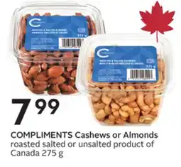 Sobeys COMPLIMENTS Cashews or Almonds offer