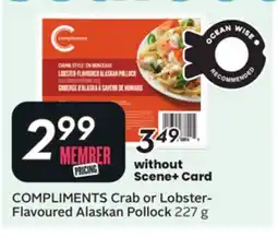 Sobeys COMPLIMENTS Crab or Lobster Flavoured Alaskan Pollock offer