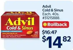 Walmart Advil Cold & Sinus offer