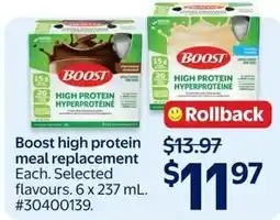 Walmart Boost high protein meal replacement offer