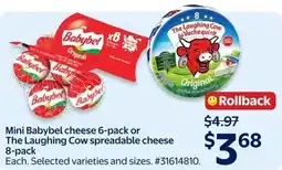 Walmart Babybel mini cheese 6-pack or The Laughing Cow spreadable cheese 8-pack offer
