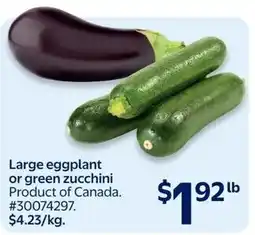 Walmart Large eggplant or green zucchini offer