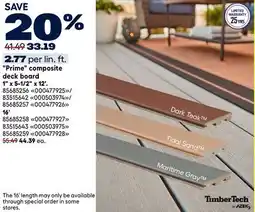 RONA TimberTech Prime composite deck board offer