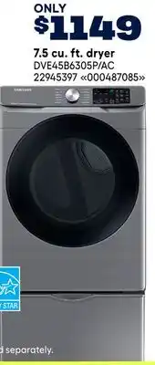 RONA Samsung 7.5 cu. ft. dryer offer