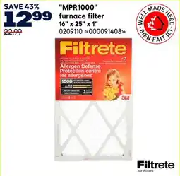 RONA Filtrete MPR1000 furnace filter 16 x 25 x 1 offer