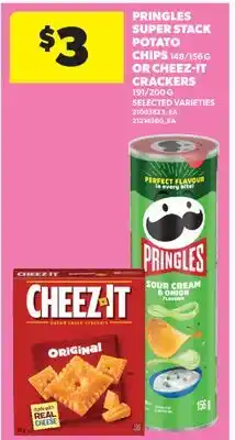 Real Canadian Superstore PRINGLES SUPER STACK POTATO CHIPS, 148/156 G OR CHEEZ-IT CRACKERS offer