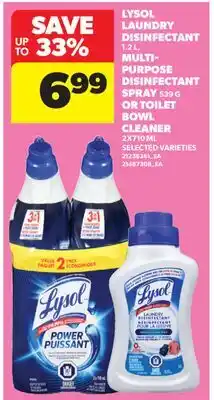 Real Canadian Superstore LYSOL LAUNDRY DISINFECTANT, 1.2 L, MULTI- PURPOSE DISINFECTANT SPRAY, 539 G OR TOILET BOWL CLEANER offer