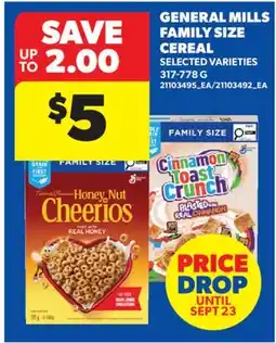 Real Canadian Superstore GENERAL MILLS FAMILY SIZE CEREAL offer
