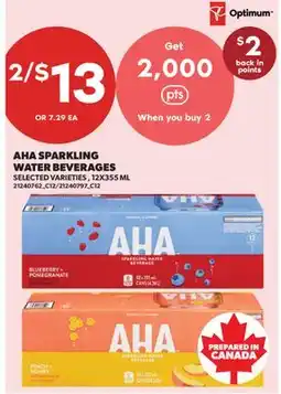 Real Canadian Superstore AHA SPARKLING WATER BEVERAGES offer