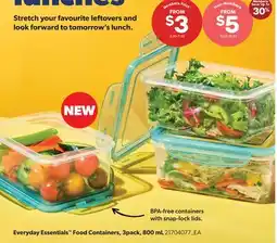 Real Canadian Superstore EVERYDAY ESSENTIALS FOOD CONTAINERS, 3 PACK, 800 ML offer