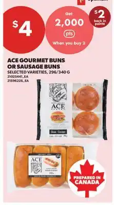 Real Canadian Superstore ACE GOURMET BUNS OR SAUSAGE BUNS, 296/340 G offer