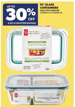 Real Canadian Superstore PC GLASS CONTAINERS offer