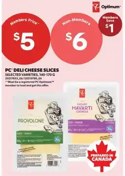 Real Canadian Superstore PC DELI CHEESE SLICES offer