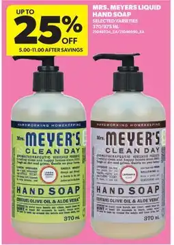 Real Canadian Superstore MRS. MEYERS LIQUID HAND SOAP, 370/975 ML offer