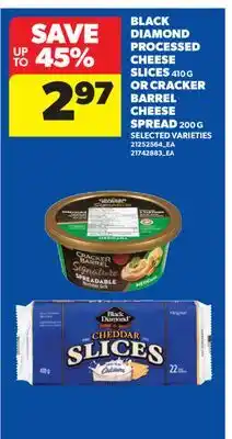 Real Canadian Superstore BLACK DIAMOND PROCESSED CHEESE SLICES 410 G OR CRACKER BARREL CHEESE SLICES offer